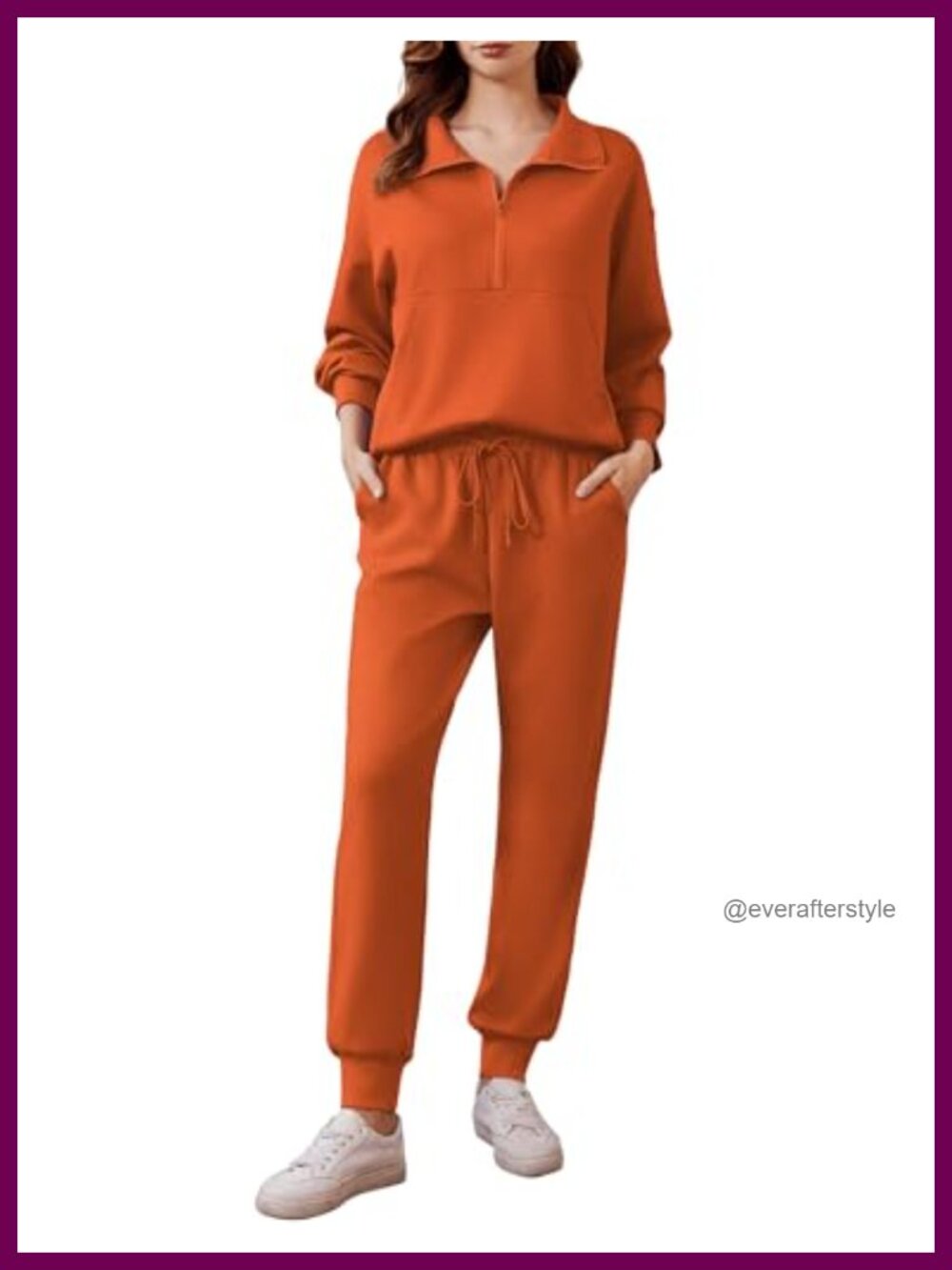 2 Piece Tracksuit Set Long Sleeve Half Zip Joggers Polyester Rayon Spandex